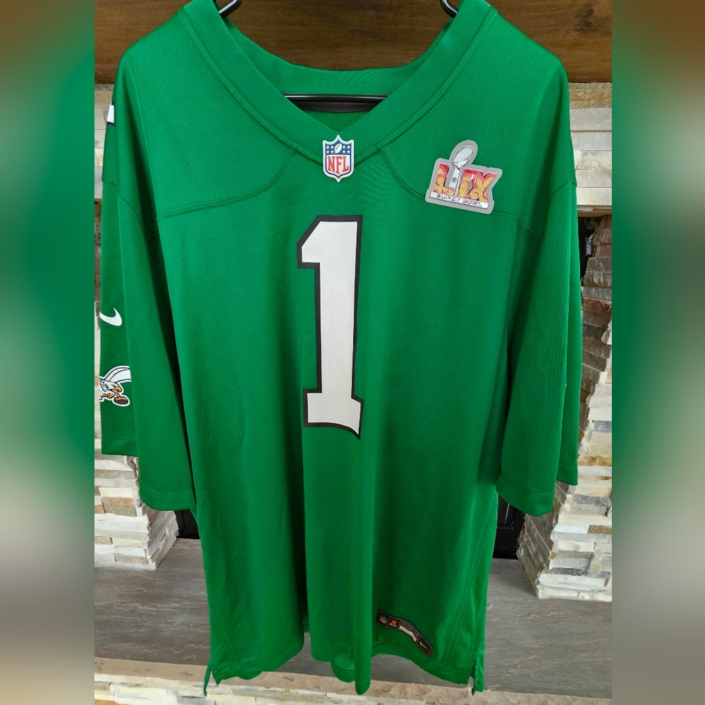 Nike Jalen Hurts Philadelphia Eagles Super Bowl LIX Kelly Green NFL Jersey 3XL